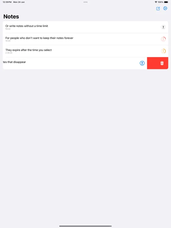 Скриншоты Disappearing Notes iPad 
