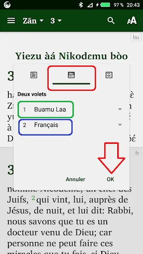 Zrzuty ekranu Buamu Laa Nouveau Testament