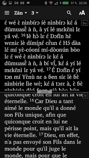 Zrzuty ekranu Buamu Laa Nouveau Testament