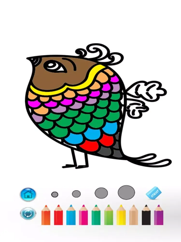 First Bird Book Coloring kids & toddlers educational iPad  Ekran Görüntüleri