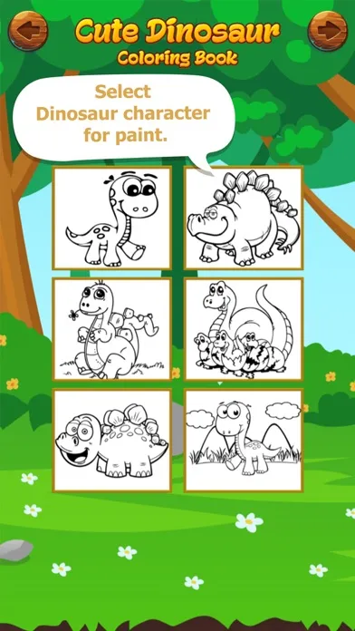 Zrzuty ekranu Cute Dinosaur Coloring Book