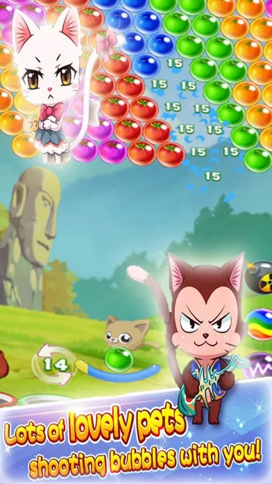 Cat Shoot Ball - Bubble Fruit应用截图