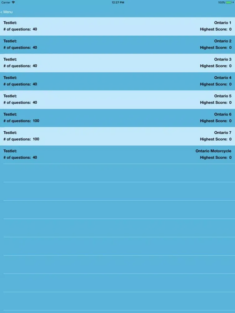 Ontario G1 Driving Test 2022 iPad  Screenshots