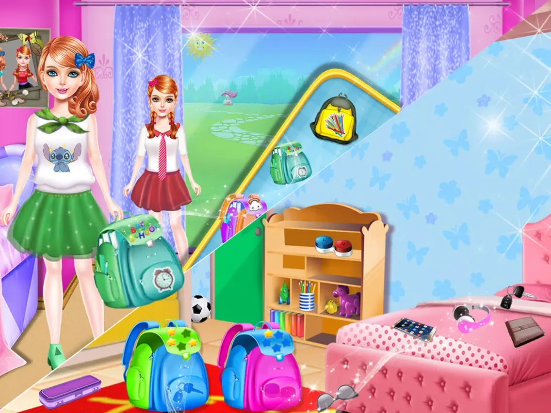 Twins sisters school day fun iPad  Screenshots