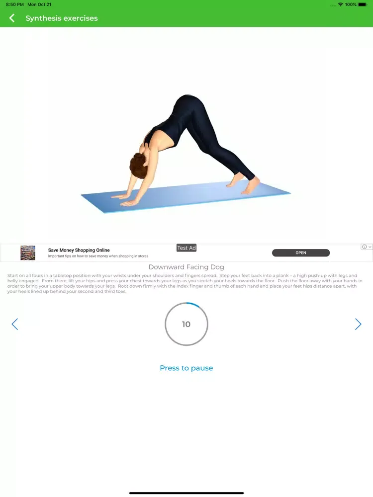 Zrzuty ekranu Yoga Workout Fitness iPad 