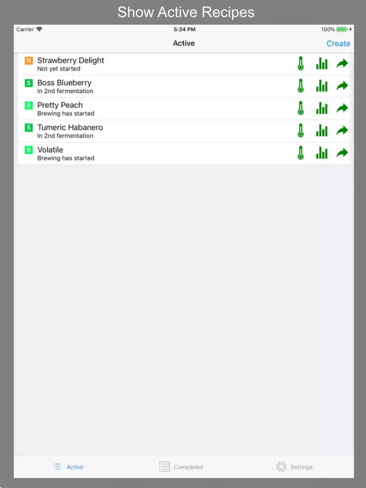 Kombucha Tracker iPad  스크린샷
