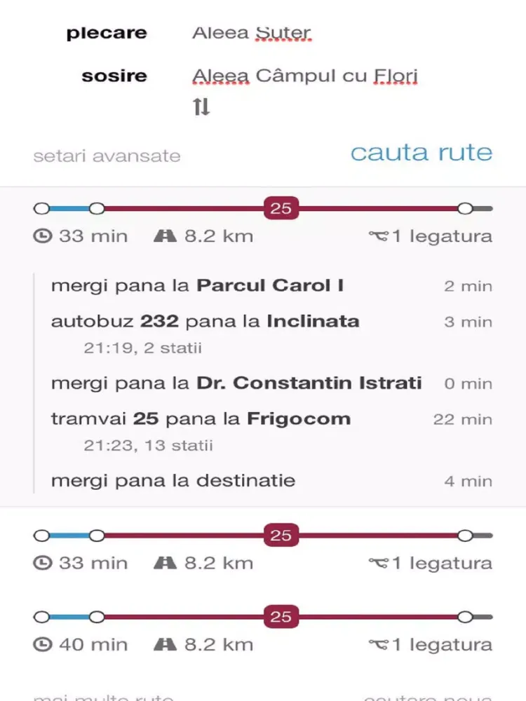 Capturas de tela do Bucharest RATB Metrorex Planner iPad 