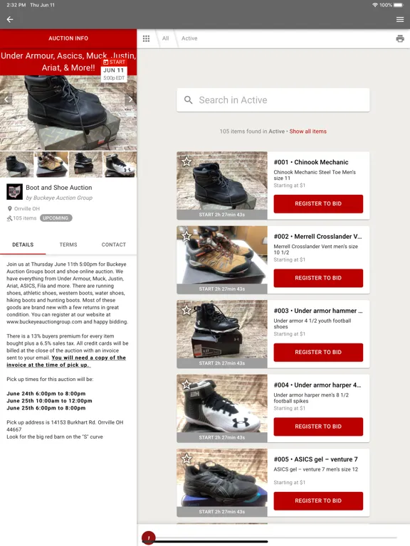 Screenshot di Buckeye Auction Group iPad 