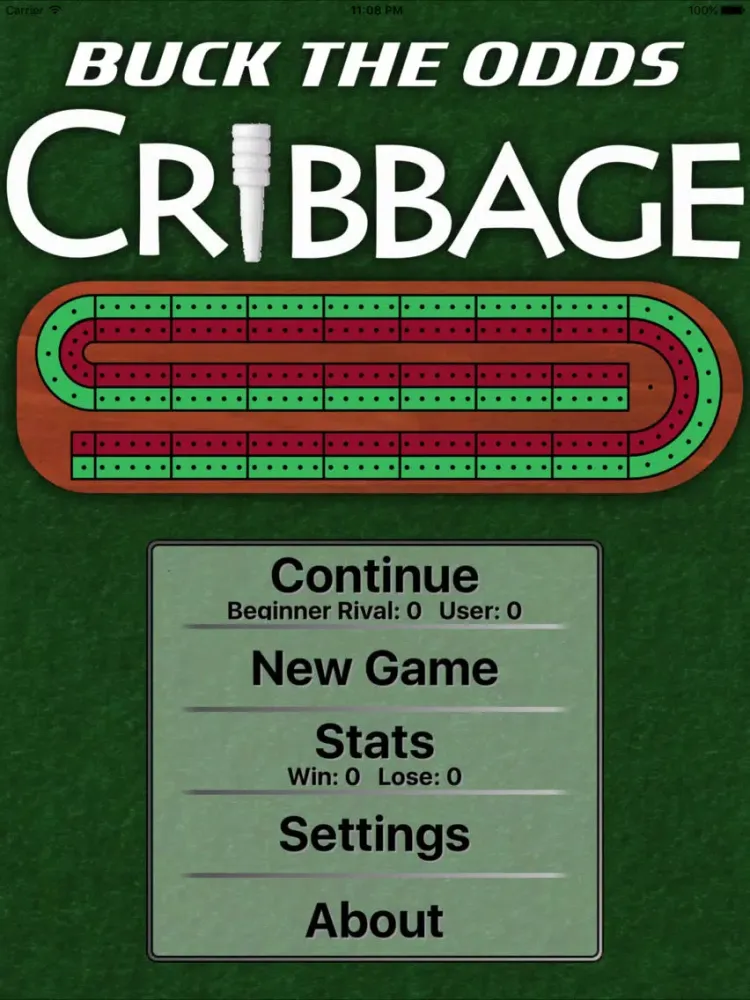 Capturas de tela do BTO Cribbage iPad 