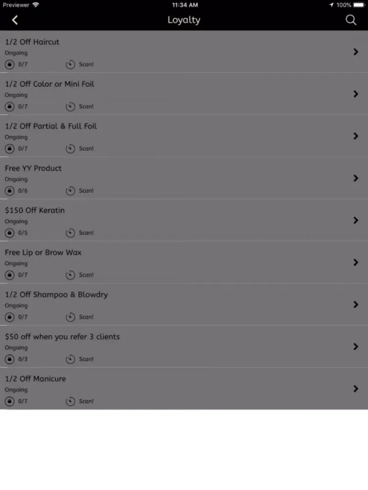 YY Salon iPad  स्क्रीनशॉट