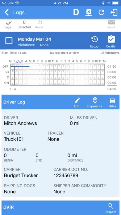 Captures d'écran de Budget Trucker ELD