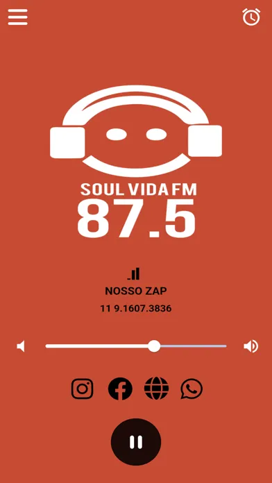 Capturas de tela do Rádio Soul Vida