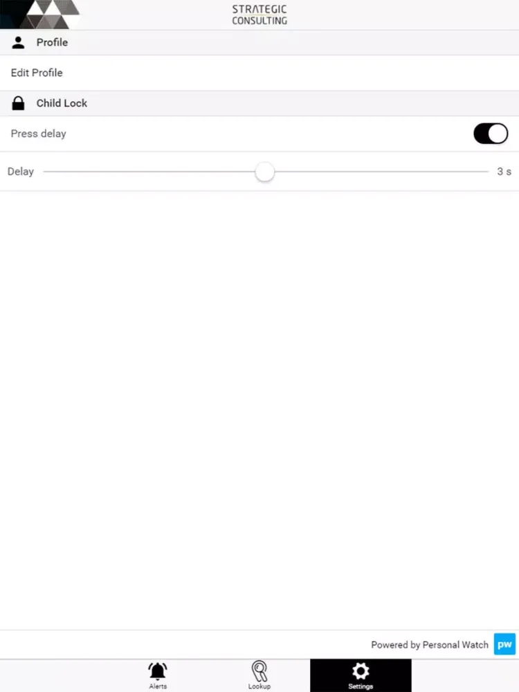 Tangkapan skrin Strategic Consulting iPad 