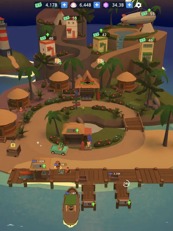 Idle Fishing Village Tycoon iPad 应用截图