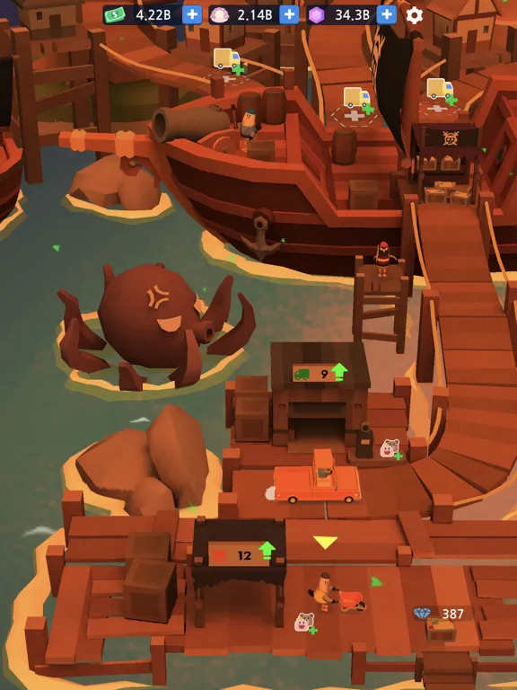Idle Fishing Village Tycoon iPad 应用截图