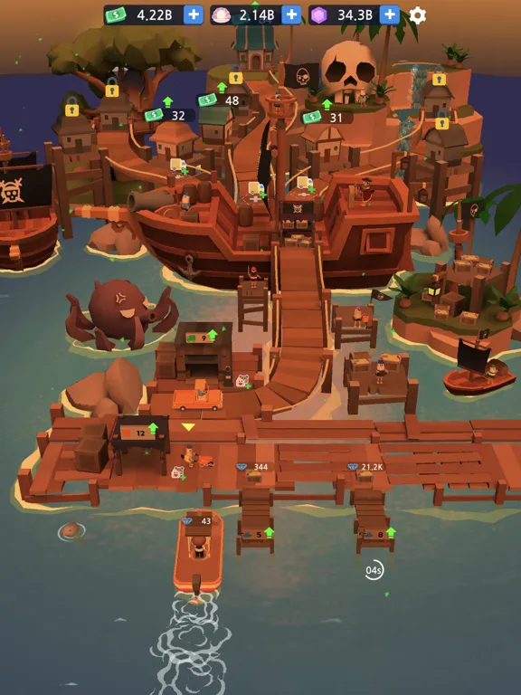 Idle Fishing Village Tycoon iPad 应用截图