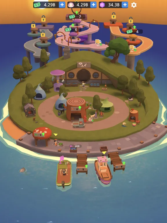 Idle Fishing Village Tycoon iPad 应用截图