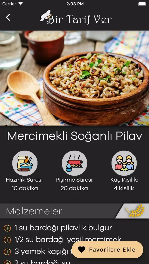 Bir Tarif Ver应用截图