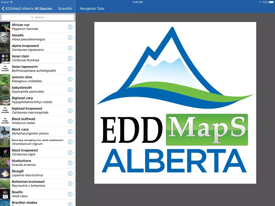 EDDMapS Alberta iPad  Screenshots