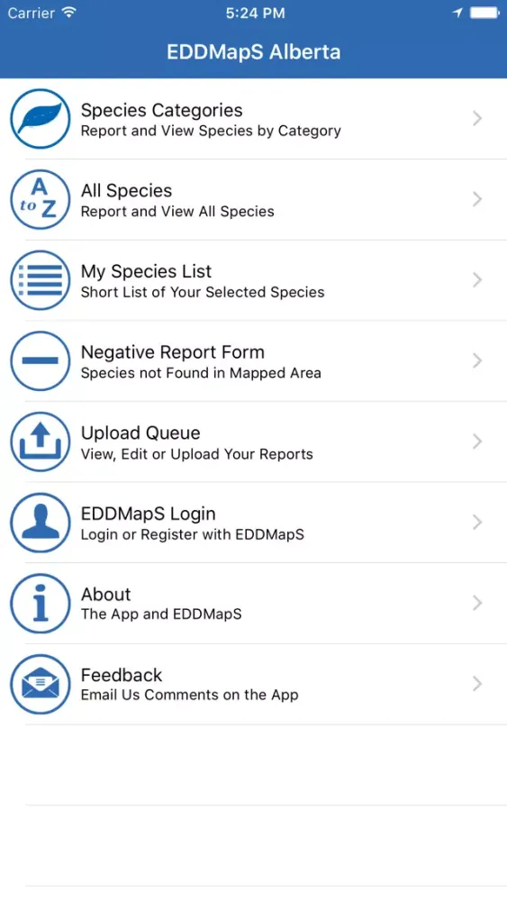 EDDMapS Alberta Screenshots
