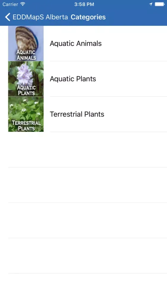 EDDMapS Alberta Screenshots