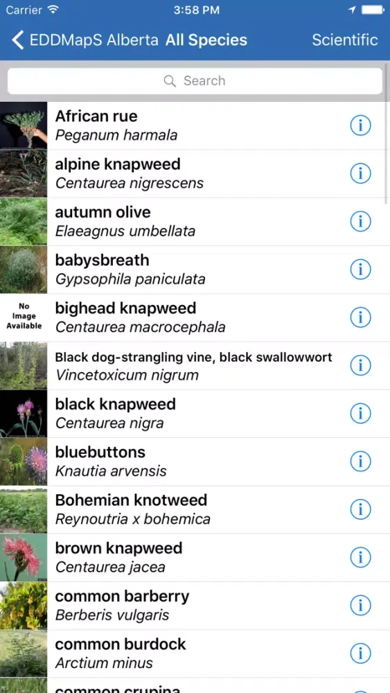 EDDMapS Alberta Screenshots