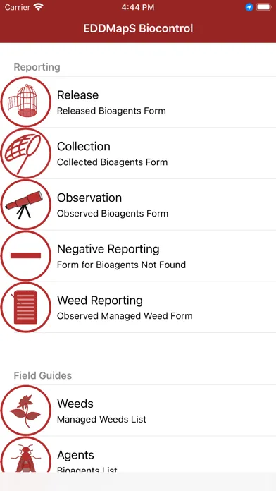 EDDMapS Biocontrol Screenshots