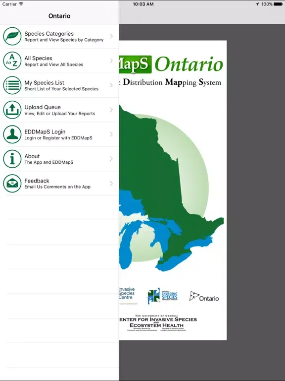 EDDMapS Ontario iPad  سکرین شاٹس