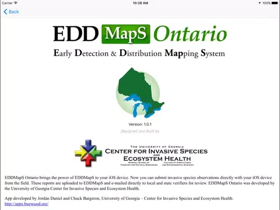 EDDMapS Ontario iPad  سکرین شاٹس
