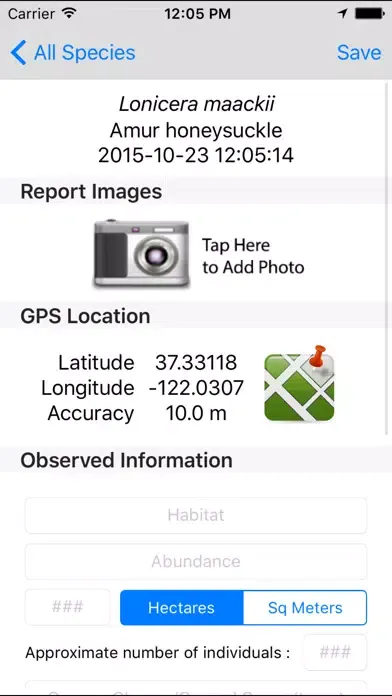 EDDMapS Ontario سکرین شاٹس