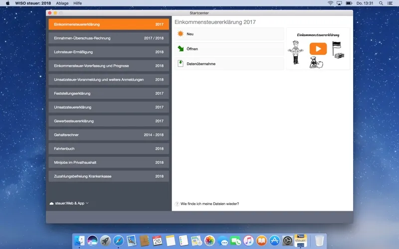 Screenshot di WISO steuer: 2018
