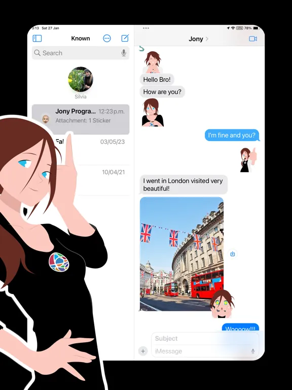 Jordana Sign! Stickers iPad 应用截图