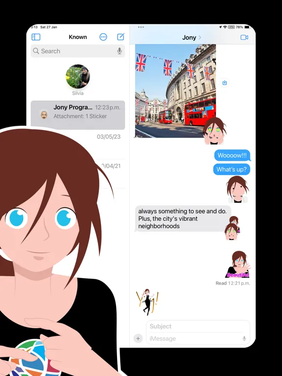 Jordana Sign! Stickers iPad 应用截图