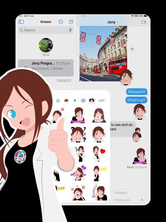 Jordana Sign! Stickers iPad 应用截图
