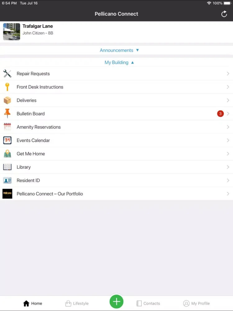ภาพหน้าจอของ Pellicano Connect iPad 