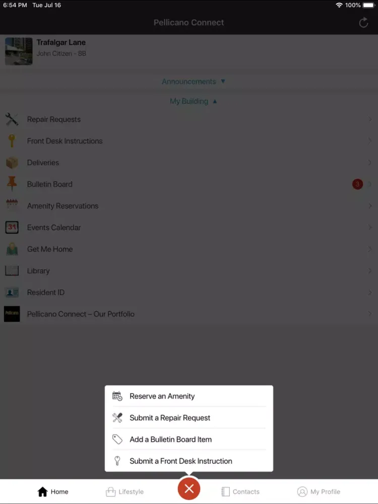 ภาพหน้าจอของ Pellicano Connect iPad 