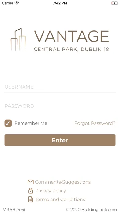Vantage Residents App سکرین شاٹس