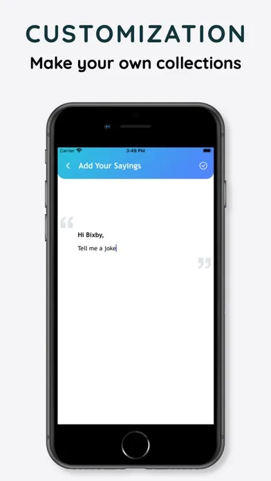 Capturas de tela do App for Bixby for Family Hub