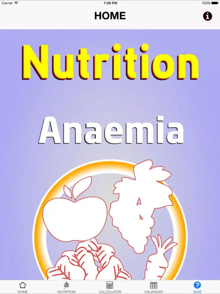 Tangkapan layar Nutrition Anaemia iPad 