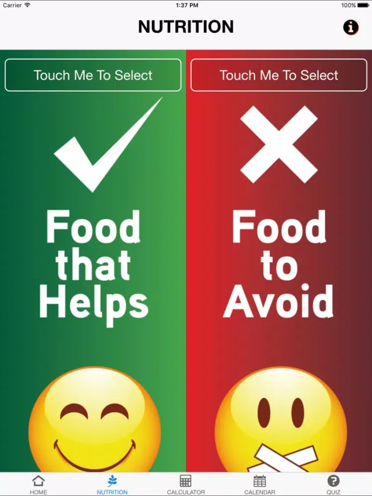 Tangkapan layar Nutrition Anaemia iPad 