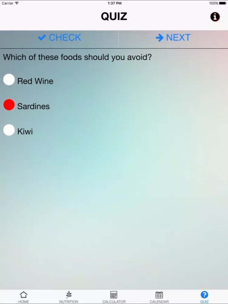 Tangkapan layar Nutrition Anaemia iPad 