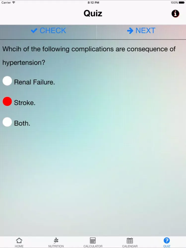 Nutrition Hypertension iPad  Screenshots