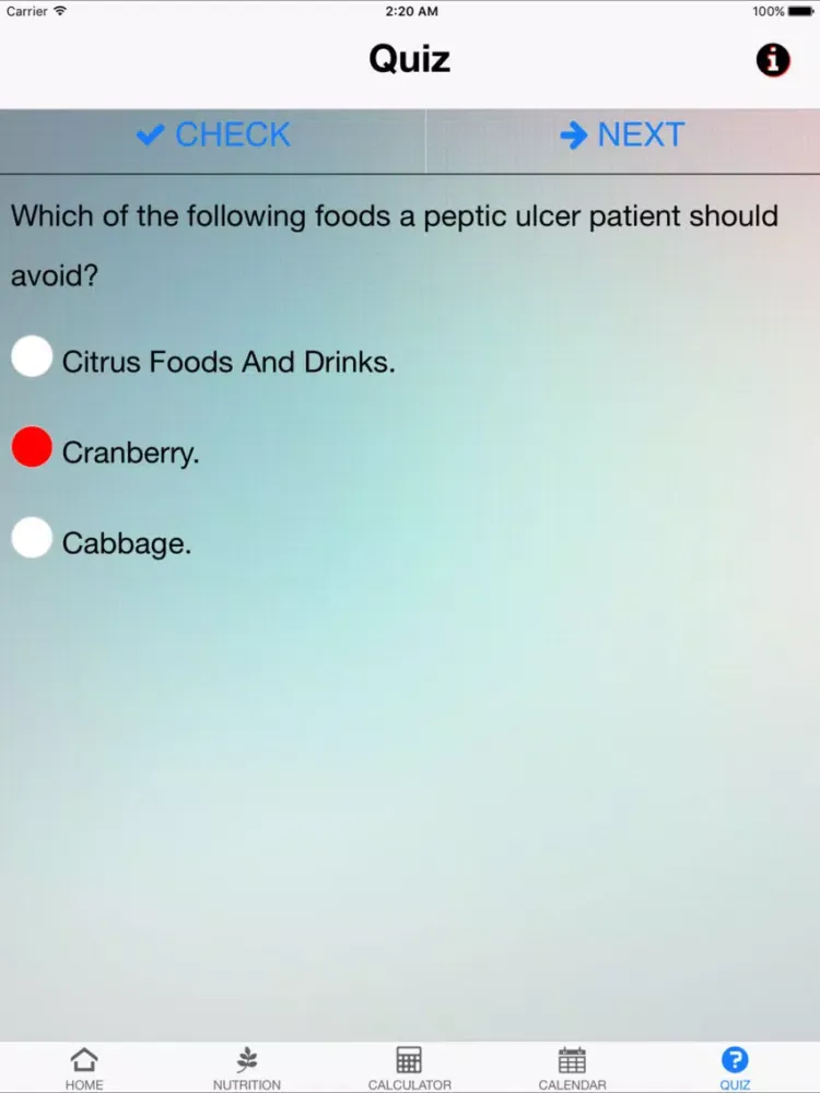 Nutrition Peptic Ulcer iPad  Screenshots
