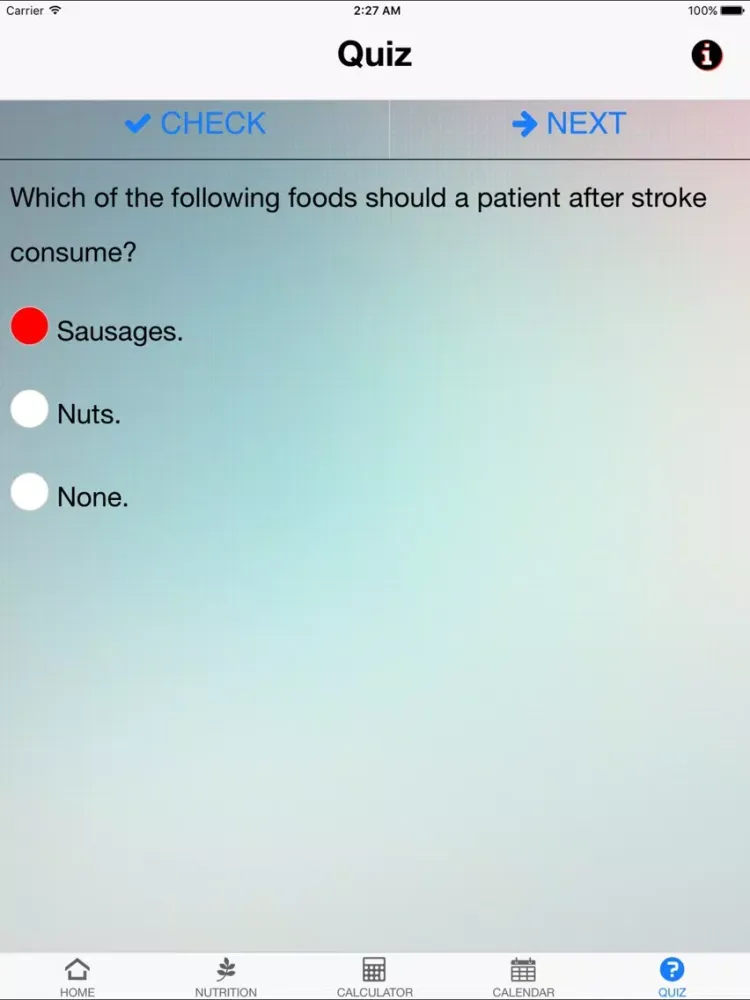 Nutrition Stroke iPad Screenshots
