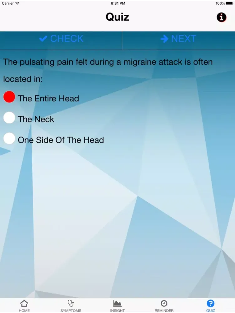 Signs & Symptoms Migraine iPad  スクリーンショット