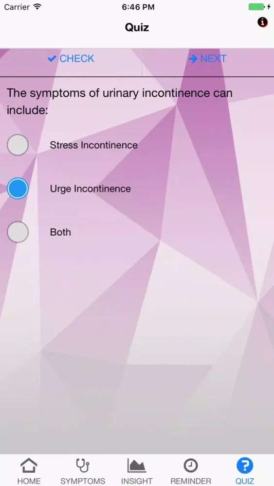Capturas de tela do Signs & Symptoms Urinay Incontinence