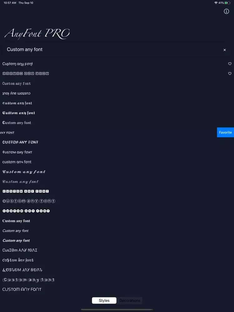 Capturas de pantalla de AnyFont PRO iPad 