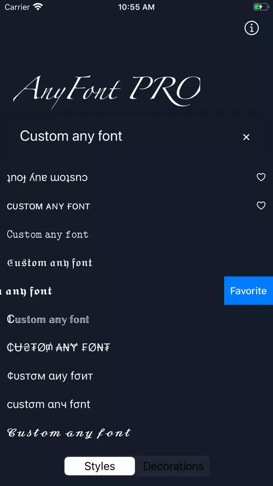 Capturas de pantalla de AnyFont PRO