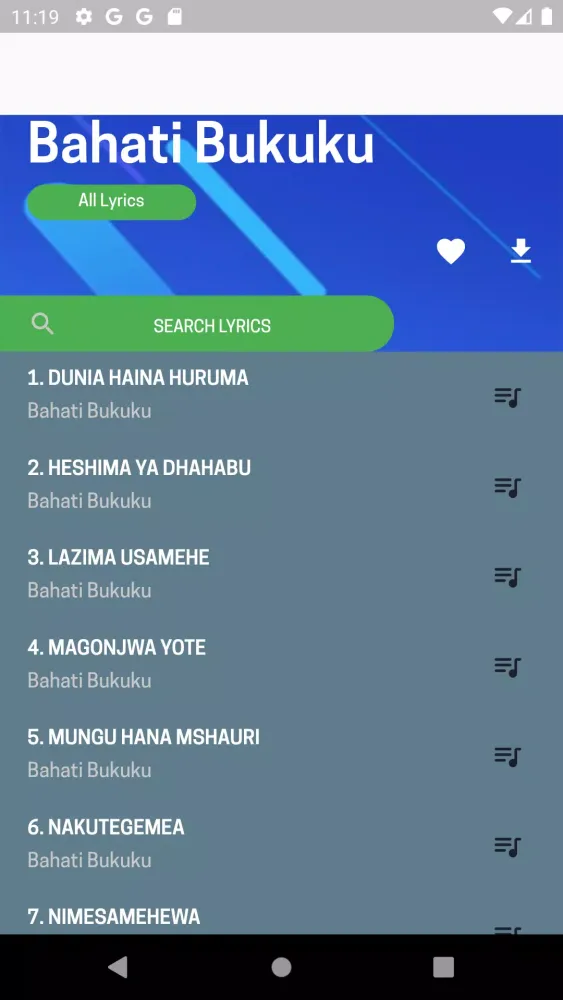 Bahati Bukuku song lyrics Screenshots