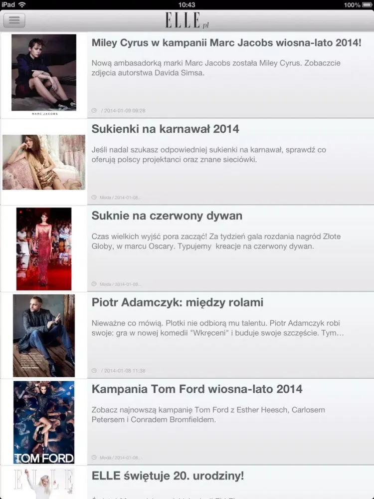 Скриншоты ELLE.pl iPad 